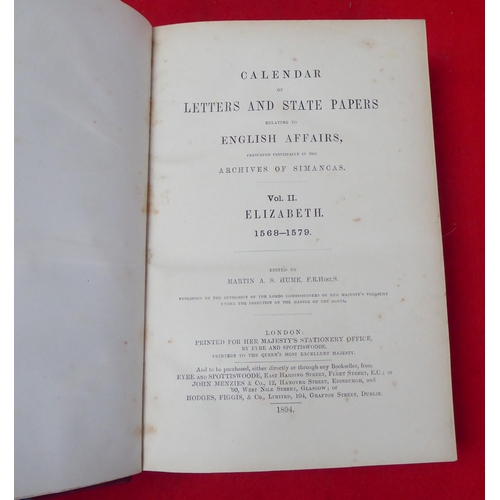 181 - Books: 'Calendar of Letters and State Papers relating to English Affairs from 1558-1567' published i... 