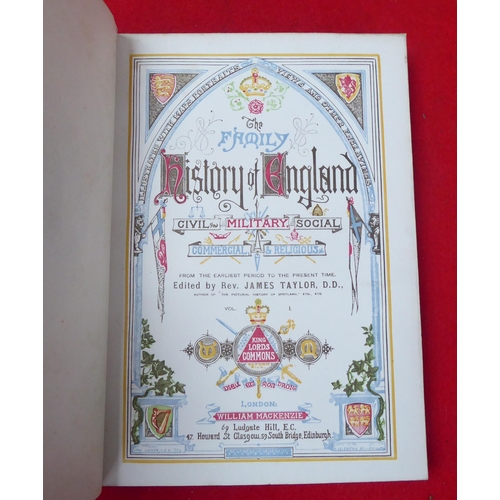 186 - Books: 'The Family History of England' edited by Rev James Taylor, in six volumes