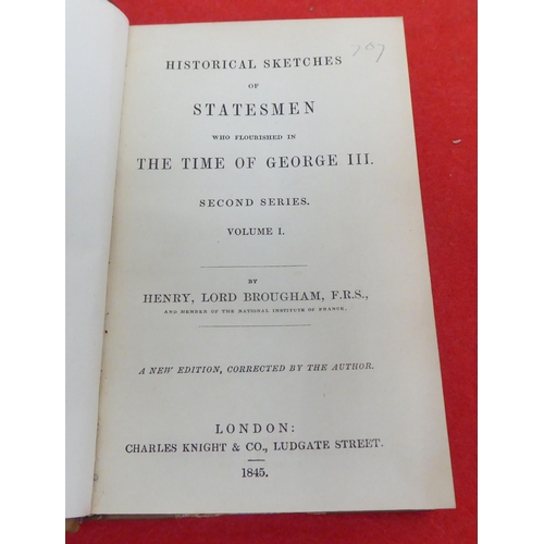 203 - Book: 'Historical Sketches of Statesmen who flourished in the Time of George III'  Second Series  18... 