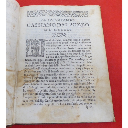 207 - Book: 'Prima Edizone, Pietro Olina, Vccellira, Roma, Andrea Fei'  1622, in one volume