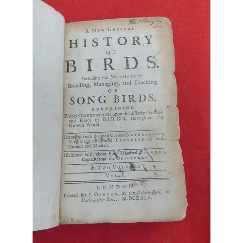 209 - Book: 'A New General History of Birds'  1745, volume one of two