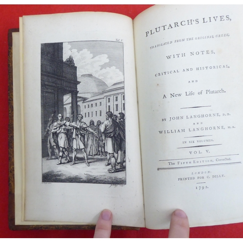 212 - Books: 'Plutarch's Lives' by John Langhorne and William Langhorne, Fifth Edition  printed for C Dill... 