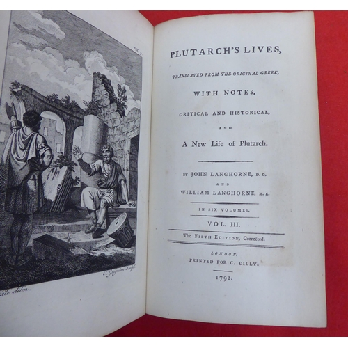 212 - Books: 'Plutarch's Lives' by John Langhorne and William Langhorne, Fifth Edition  printed for C Dill... 