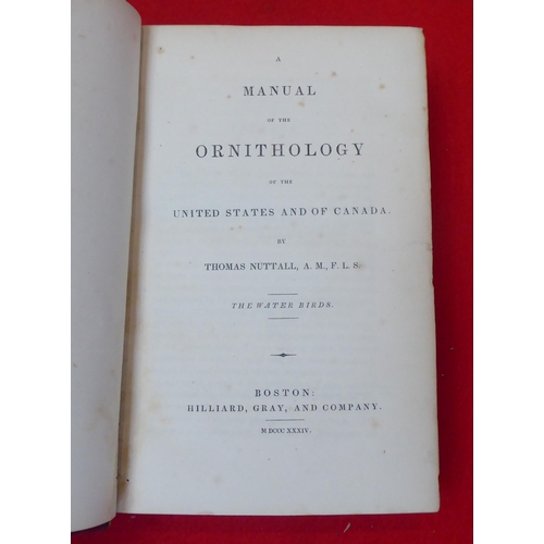 42 - Books: 'A Manual of The Ornithology of the United States and of Canada' by Thomas Nuttall; 'The Wate... 