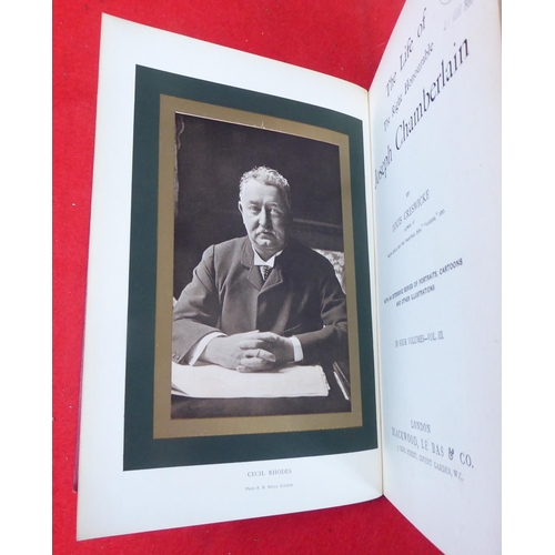 61 - Books: 'The Life of the Right Honourable Joseph Chamberlain' by Louis Creswicke, in four volumes