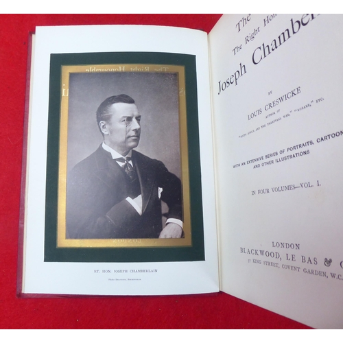 61 - Books: 'The Life of the Right Honourable Joseph Chamberlain' by Louis Creswicke, in four volumes