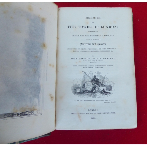 63 - Book: 'Memoirs of the Tower of London' by John Britton and EW Bragley  1830, in one volume