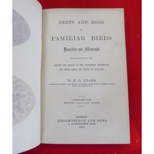 73 - Six books, birds, eggs and similar, mainly 19thC: to include works by HG Adams