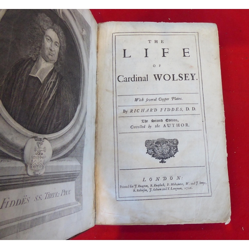 75 - Book: 'Life of Cardinal Wolsey'  1726, in one volume