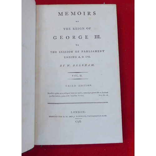 76 - Books: 'Memoirs of the Kings of Great Britain' by W.Belsham  1800, in six volumes