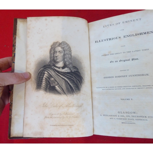 78 - Books: 'Lives of Eminent and Illustrious Englishmen' edited by George Godfrey Cunningham  1837, in e... 