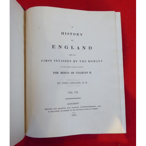 79 - Books: 'A History of England' by Rev. John Lingard  1819, in eight volumes