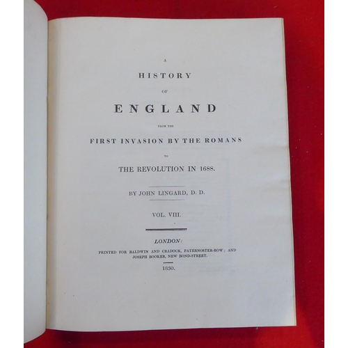 79 - Books: 'A History of England' by Rev. John Lingard  1819, in eight volumes