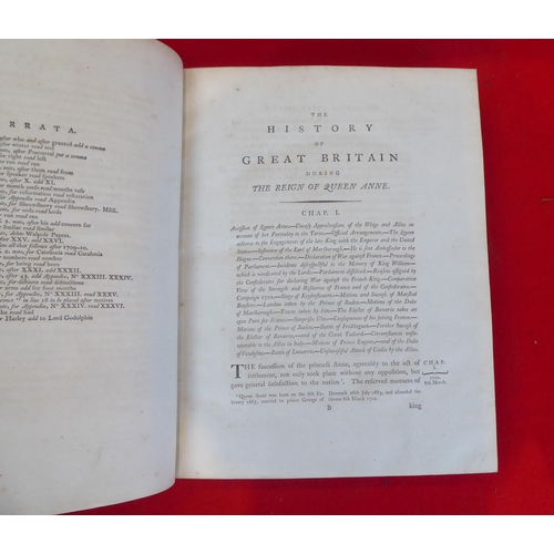 87 - Book: 'The History of Great Britain During the Reign of Queen Anne' by Thomas Somerville  1798, in o... 