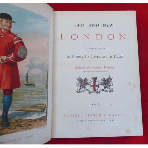 89 - Books: 'Old and New London' published by Cassell, Petter & Galpin, in six volumes