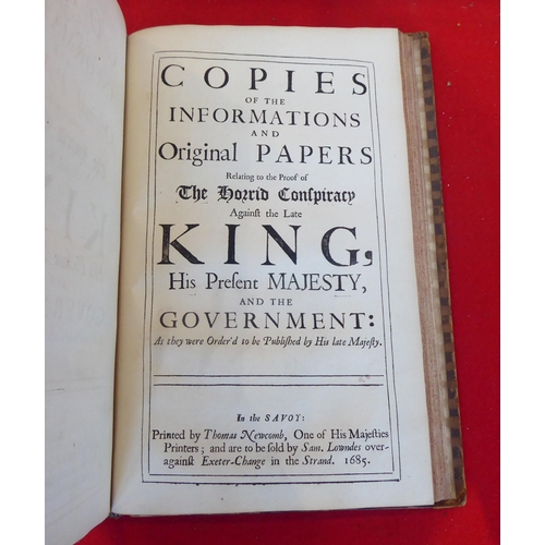 92 - Book: 'A True Account and Declaration of the Horrid Conspiracy Against the Late King'  Second Editio... 