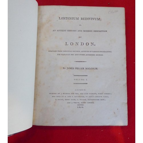 94 - Books: londinium redivivum: 'An Ancient History and Modern Description of London' by James Peller Ma... 