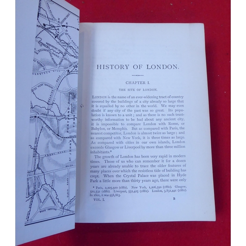 95 - Books: 'A History of London' by WJ Loftie  1883, in two volumes