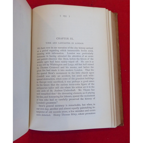 95 - Books: 'A History of London' by WJ Loftie  1883, in two volumes