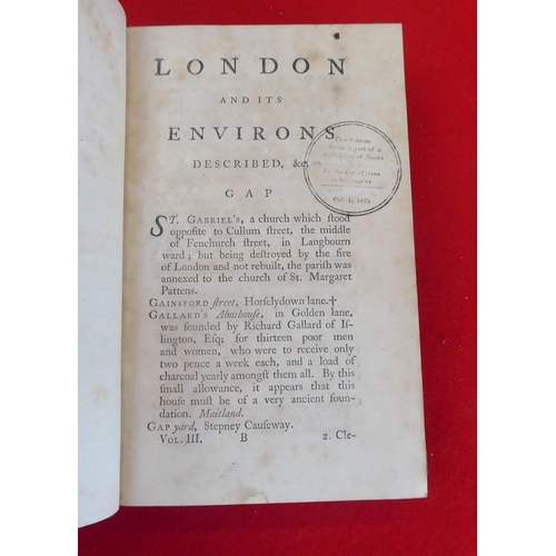 96 - Books: 'London and its Environs'  1761, in three volumes