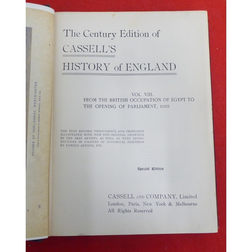 140 - Books: 'Cassells History of England'  Special Edition  circa 1912, in nine volumes