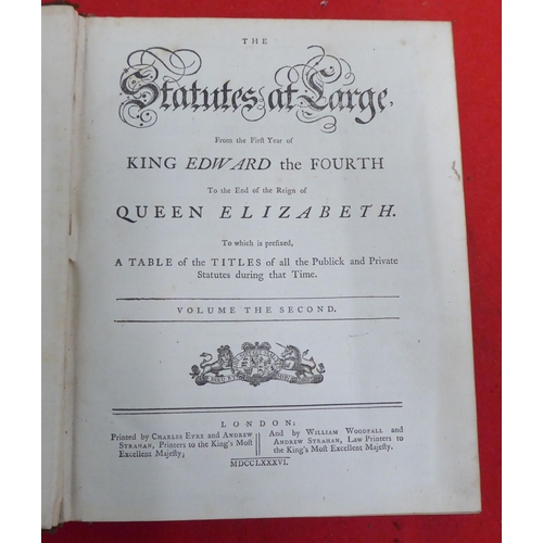 213 - Books: 'The Statues at Large From the First Year of George I to the Ninth Year Reign of George II'  ... 