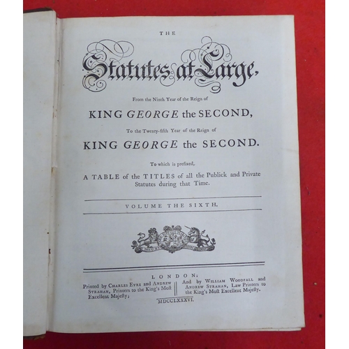 213 - Books: 'The Statues at Large From the First Year of George I to the Ninth Year Reign of George II'  ... 