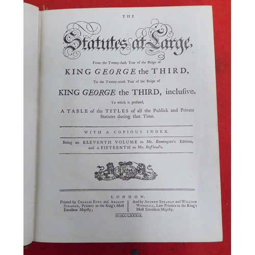 213 - Books: 'The Statues at Large From the First Year of George I to the Ninth Year Reign of George II'  ... 