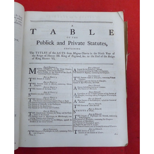 213 - Books: 'The Statues at Large From the First Year of George I to the Ninth Year Reign of George II'  ... 