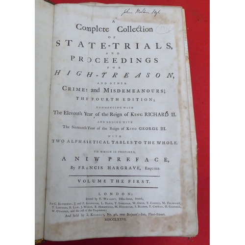 152 - Books: 'A Complete Collection of Trials'  circa 1755, in four volumes