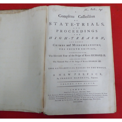 152 - Books: 'A Complete Collection of Trials'  circa 1755, in four volumes