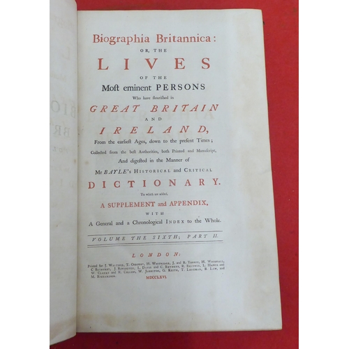 156 - Books: 'Biography Britannica'  circa 1763, in six volumes