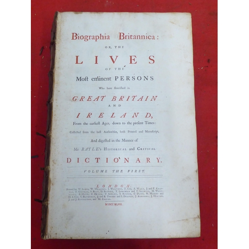 156 - Books: 'Biography Britannica'  circa 1763, in six volumes