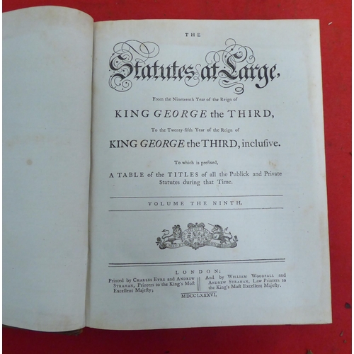 164 - Books: 'Statues at Large'  1784, in twelve volumes, some duplicates