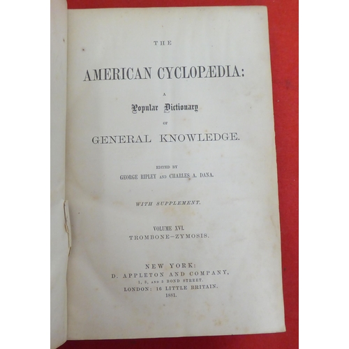 176 - Books: 'The American Cyclopaedia' edited by George Ripley and Charles Dana  1881, in sixteen volumes