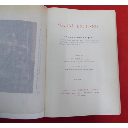 184 - Books, relating to the history of England: to include 'Social England' edited by HD Traill