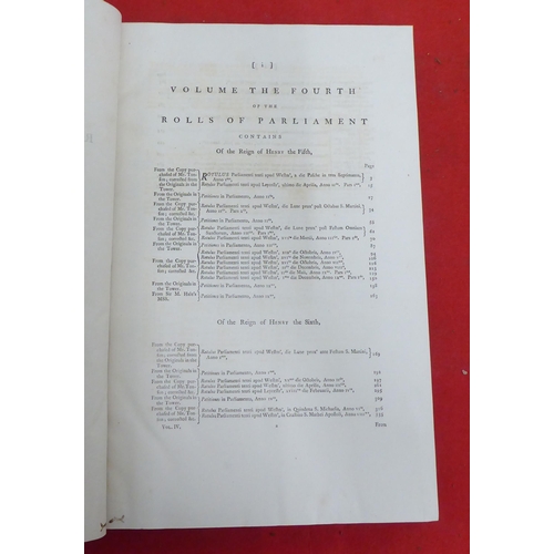 187 - Books: 'An Index to the Rolls of Parliament' comprising the petitions, pleas and proceedings of Parl... 