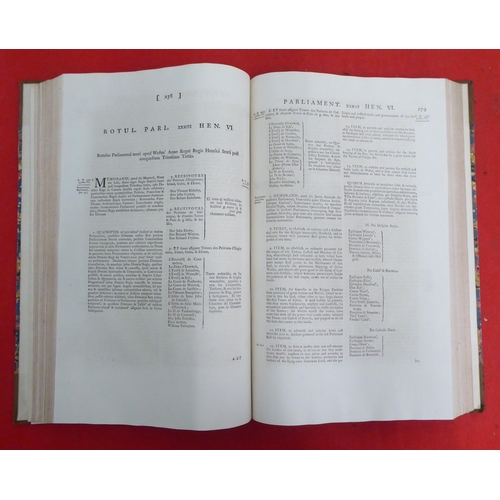 187 - Books: 'An Index to the Rolls of Parliament' comprising the petitions, pleas and proceedings of Parl... 