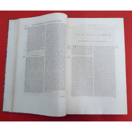 187 - Books: 'An Index to the Rolls of Parliament' comprising the petitions, pleas and proceedings of Parl... 