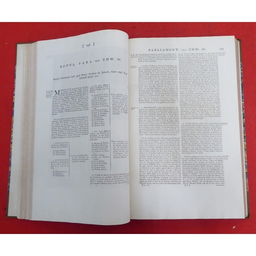 187 - Books: 'An Index to the Rolls of Parliament' comprising the petitions, pleas and proceedings of Parl... 