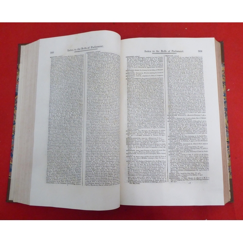 187 - Books: 'An Index to the Rolls of Parliament' comprising the petitions, pleas and proceedings of Parl... 