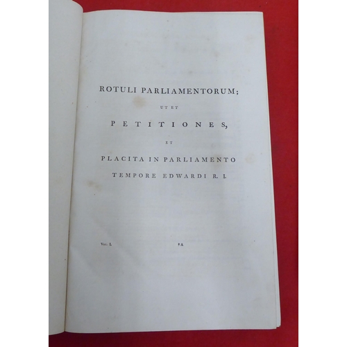 187 - Books: 'An Index to the Rolls of Parliament' comprising the petitions, pleas and proceedings of Parl... 