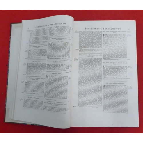 187 - Books: 'An Index to the Rolls of Parliament' comprising the petitions, pleas and proceedings of Parl... 