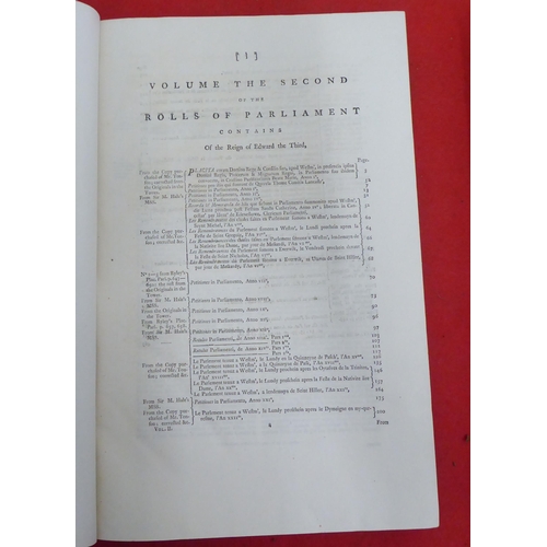 187 - Books: 'An Index to the Rolls of Parliament' comprising the petitions, pleas and proceedings of Parl... 