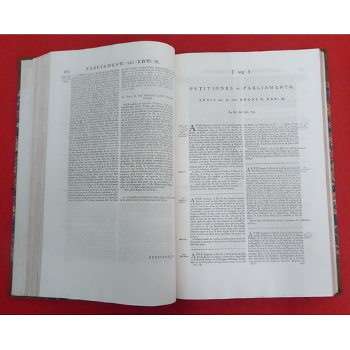 187 - Books: 'An Index to the Rolls of Parliament' comprising the petitions, pleas and proceedings of Parl... 