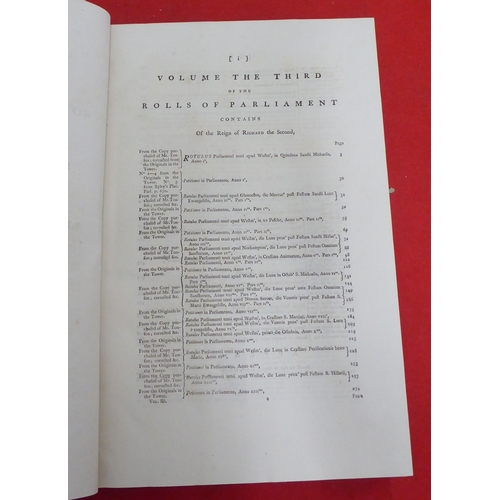 187 - Books: 'An Index to the Rolls of Parliament' comprising the petitions, pleas and proceedings of Parl... 