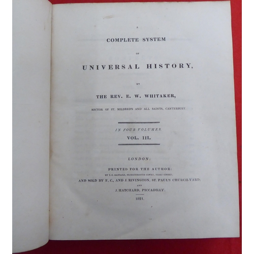 190 - Books, geographical and historical reference: to include 'Universal History' by Rev EW Whitaker  182... 