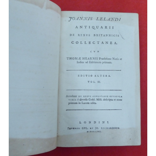 193 - Books, 18th and 19thC reference: to include 'Joannis Leylandii Antigua'  circa 1770, in five volumes