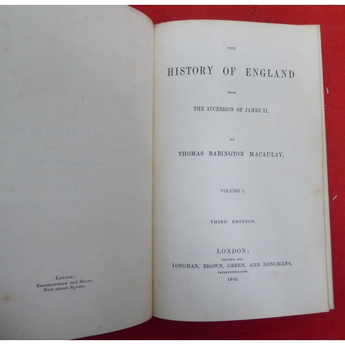 194 - Books, mainly 19thC reference: to include incomplete volumes of 'Macaulay's, England'  1855