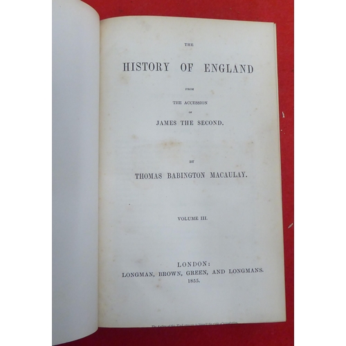 194 - Books, mainly 19thC reference: to include incomplete volumes of 'Macaulay's, England'  1855